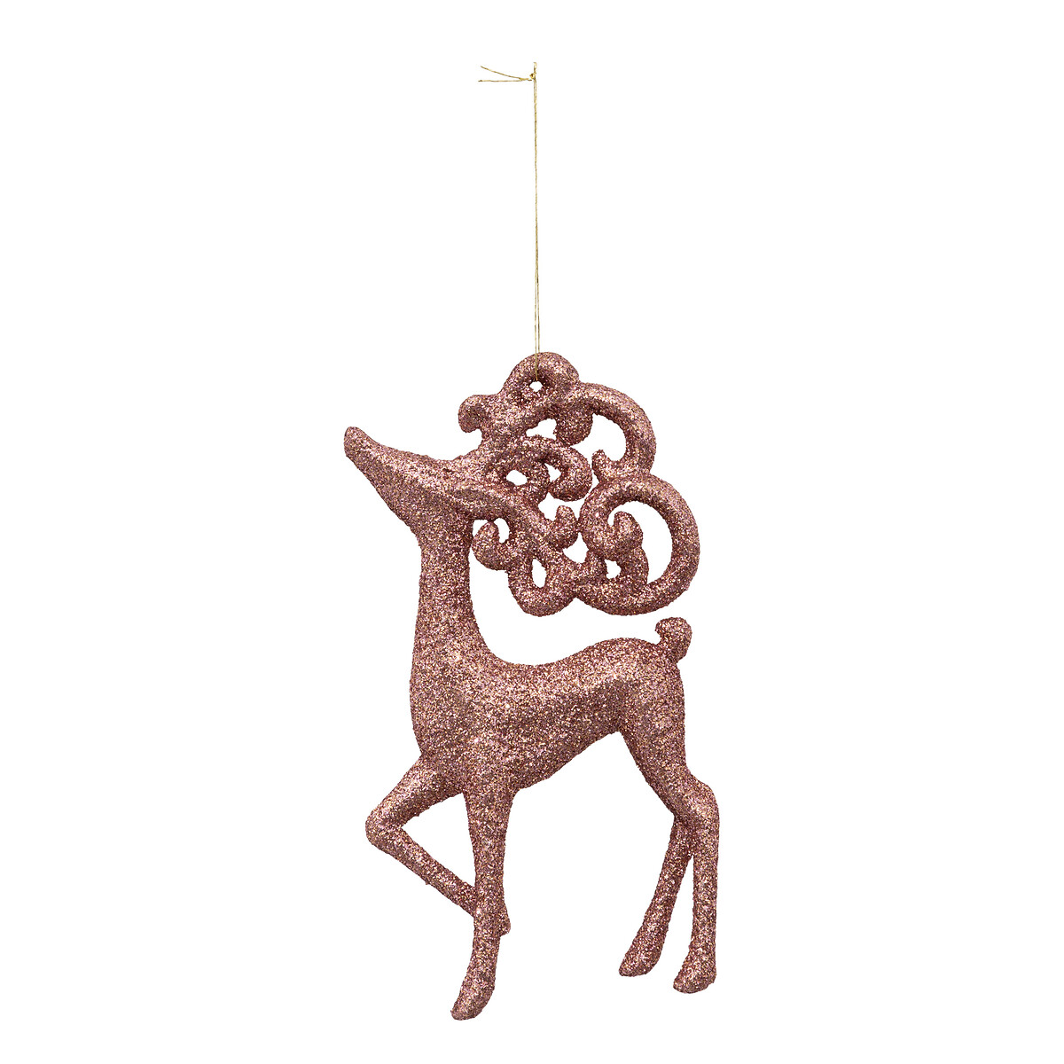 Conjunto de 2 pendurantes renas dourado e rosa