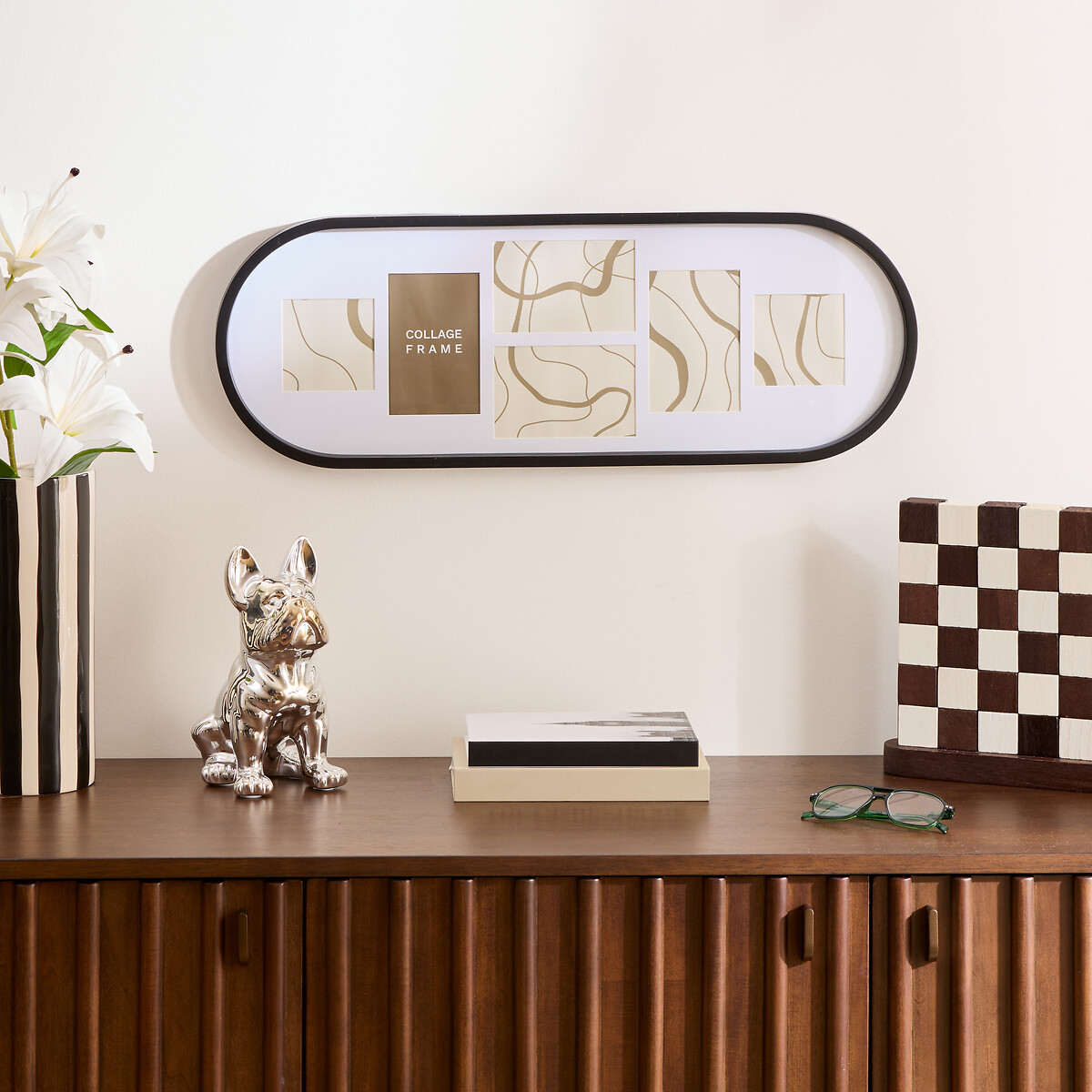 Multimoldura ALICE branco para 6 fotografias 25x70cm