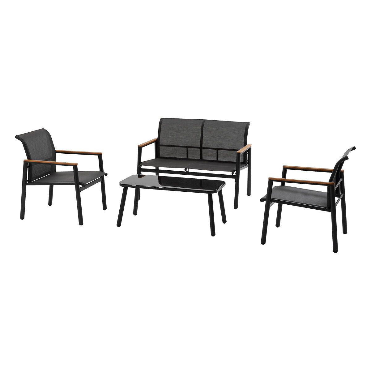 Conjunto de jardim RELAX 4 lugares cinza escuro