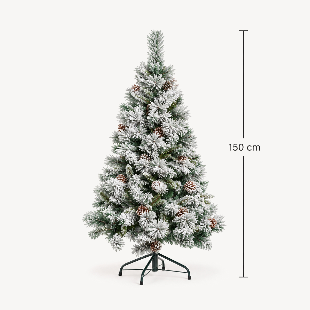 &Aacute;rvore de natal MINNESOTA efeito neve com pinhas 150cm