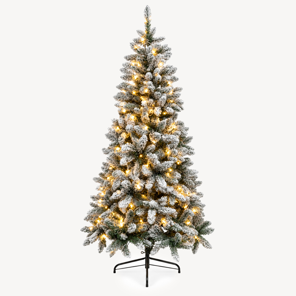 &Aacute;rvore de natal SNOW LORD verde com leds e neve 240cm