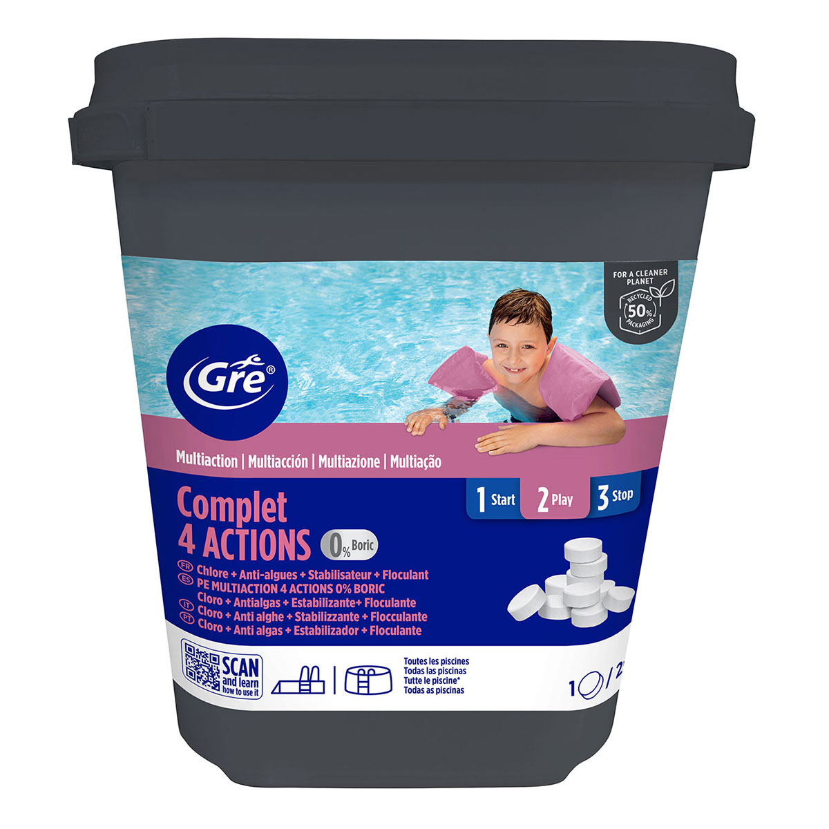 Pastilha multifun&ccedil;&otilde;es complet 4 a&ccedil;&otilde;es