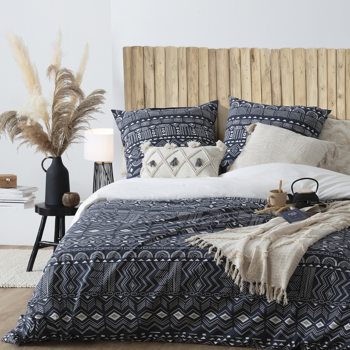 Cabeceira JAYDEN bege em madeira teca,  Cabeceira JAYDEN bege em madeira teca