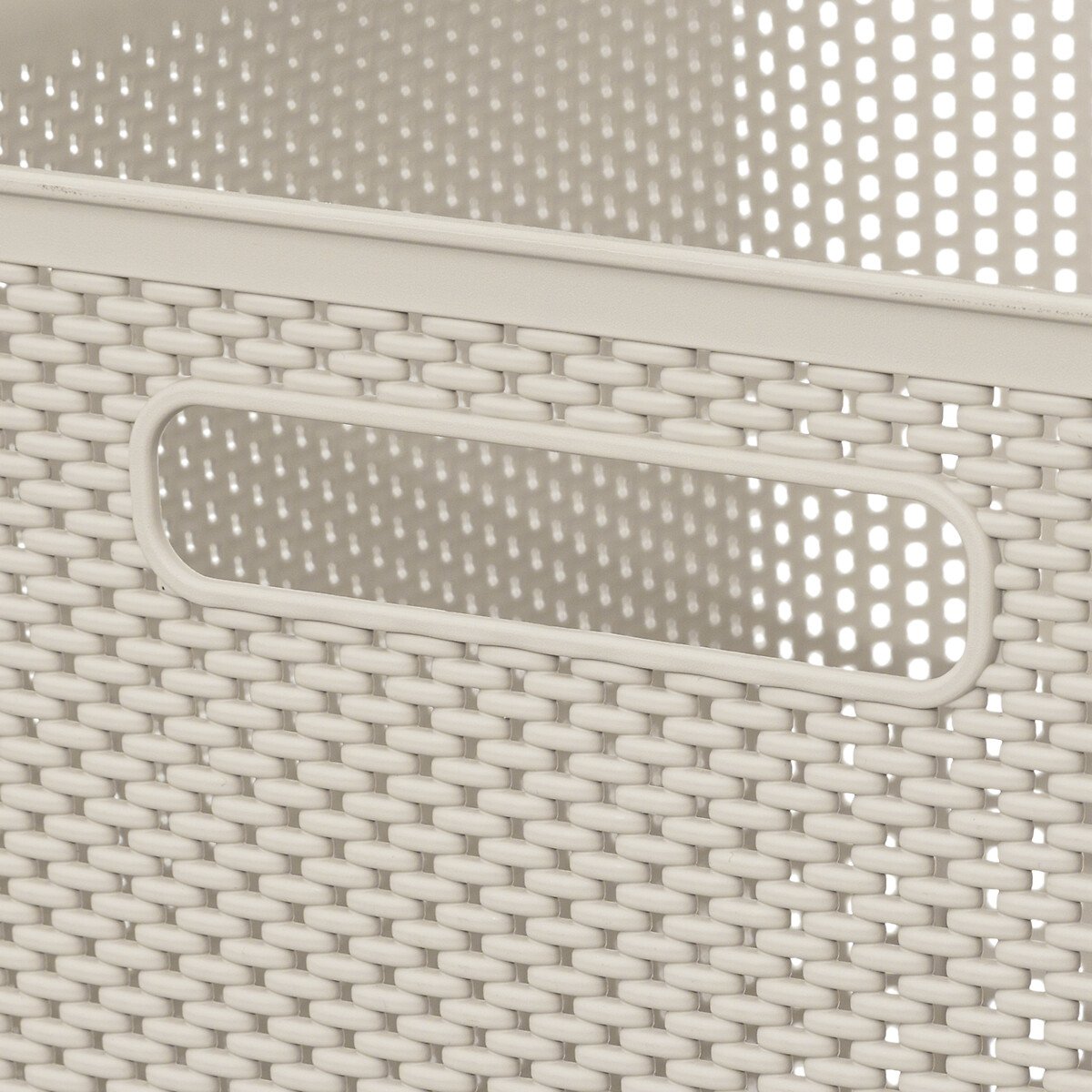 Cesto de arruma&ccedil;&atilde;o crochet bege 19l