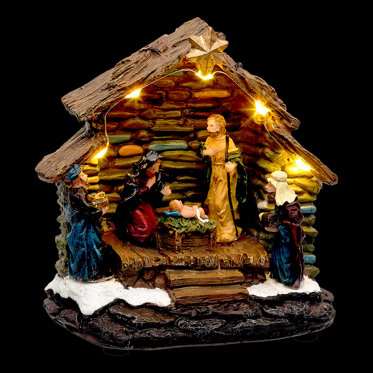 Pres&eacute;pio com 5 leds 12x8x12cm