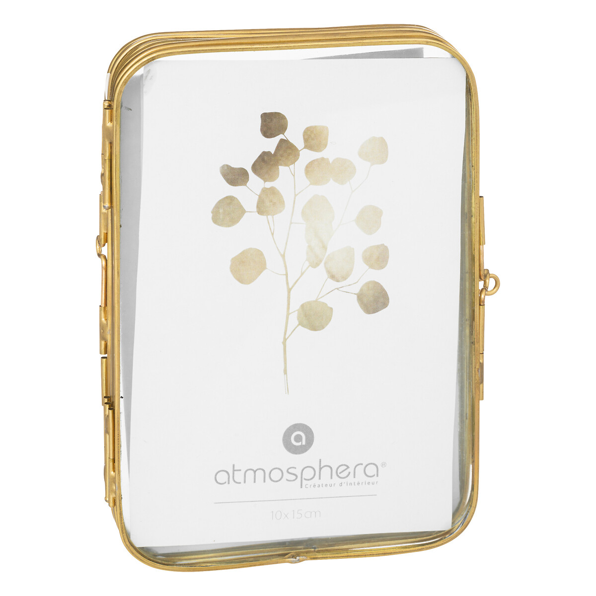 Multimoldura para 3 fotografias 10x15cm metal dourado