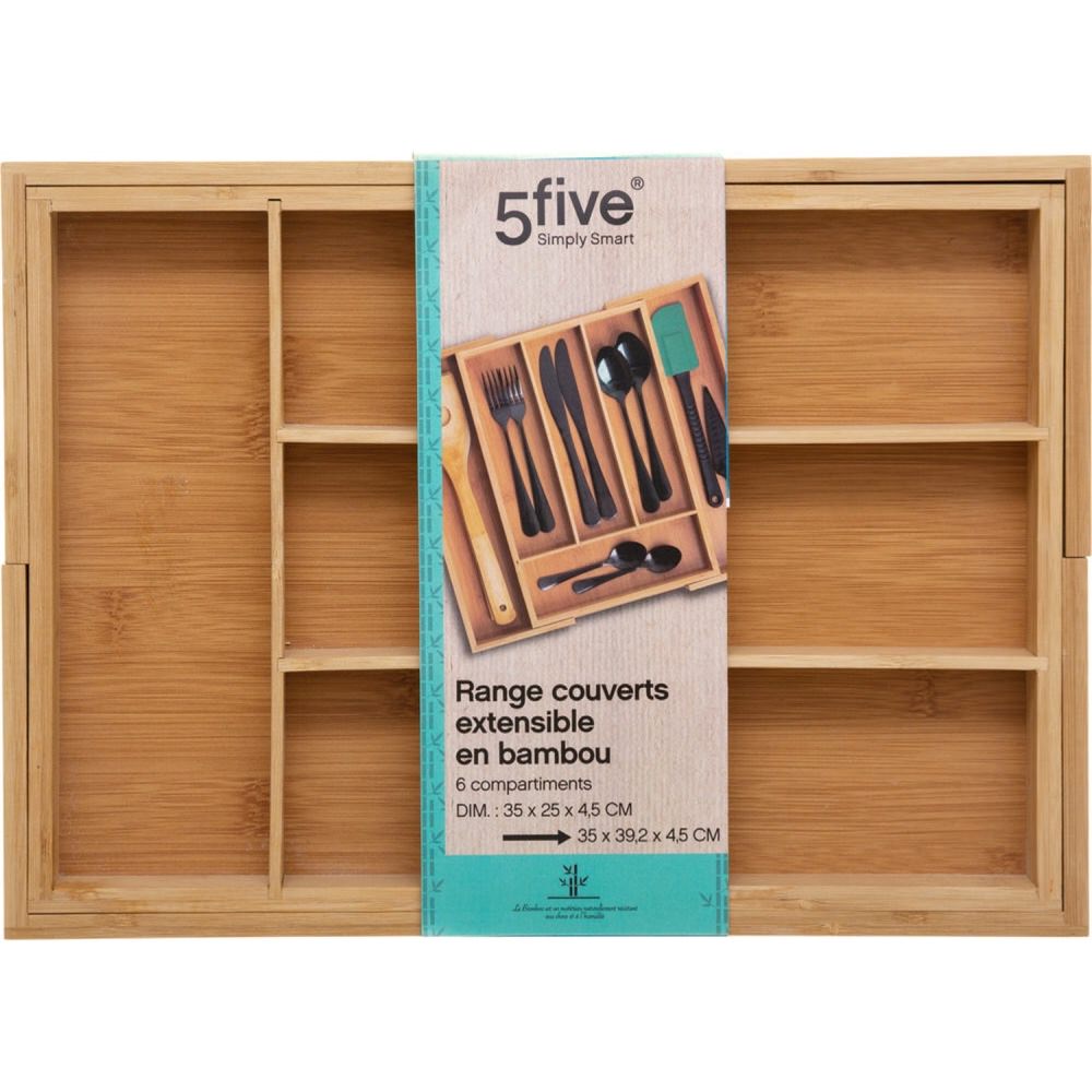 Tabuleiro p/talheres bambu extensível