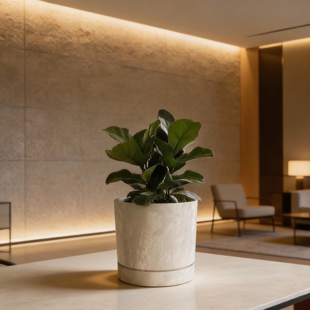 Vaso TUBO efeito bet&atilde;o bege 15cm