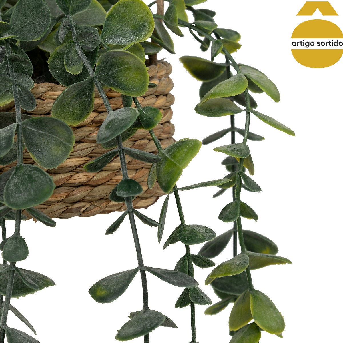 Vaso suspenso com planta artificial 50cm