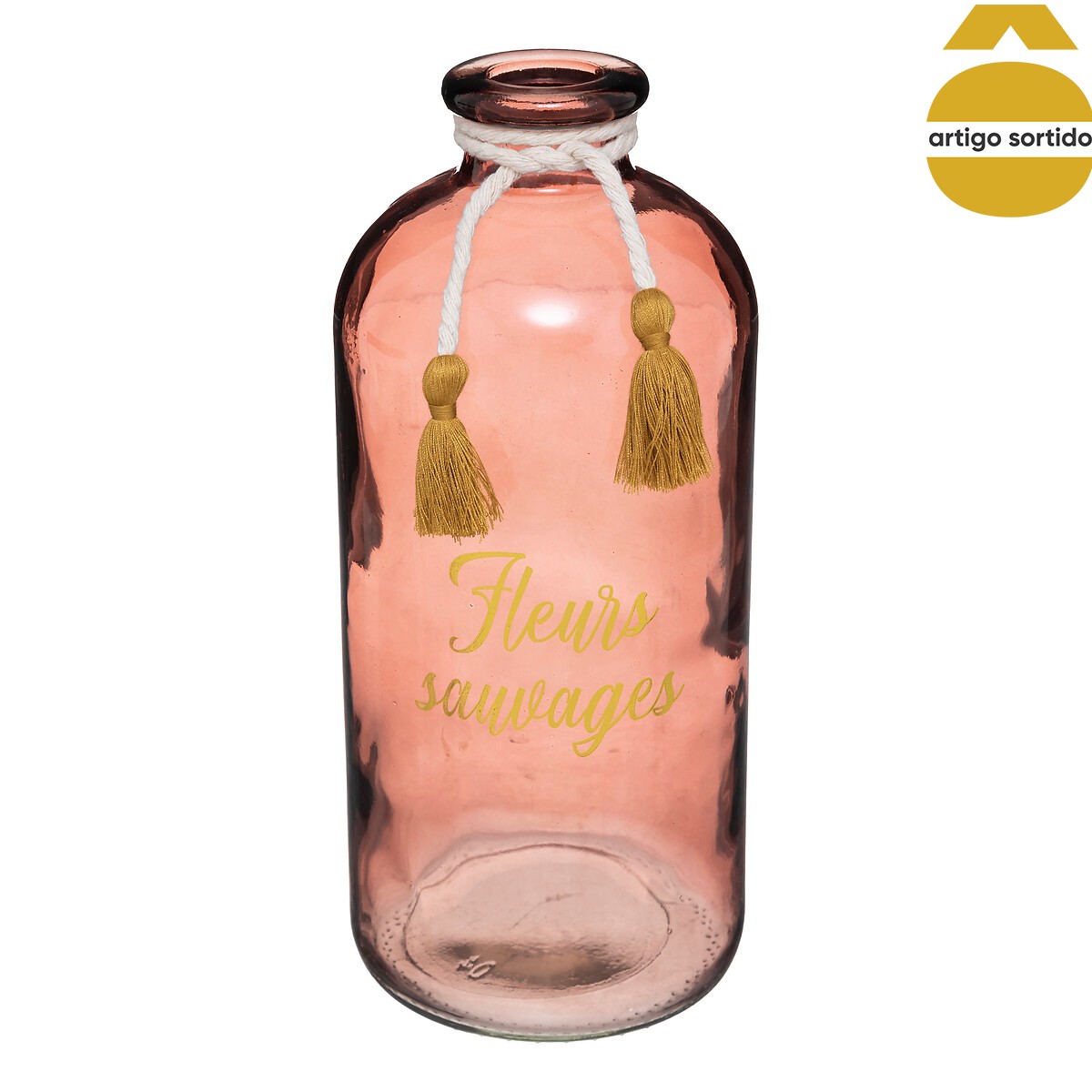 Jarra de vidro com mensagem