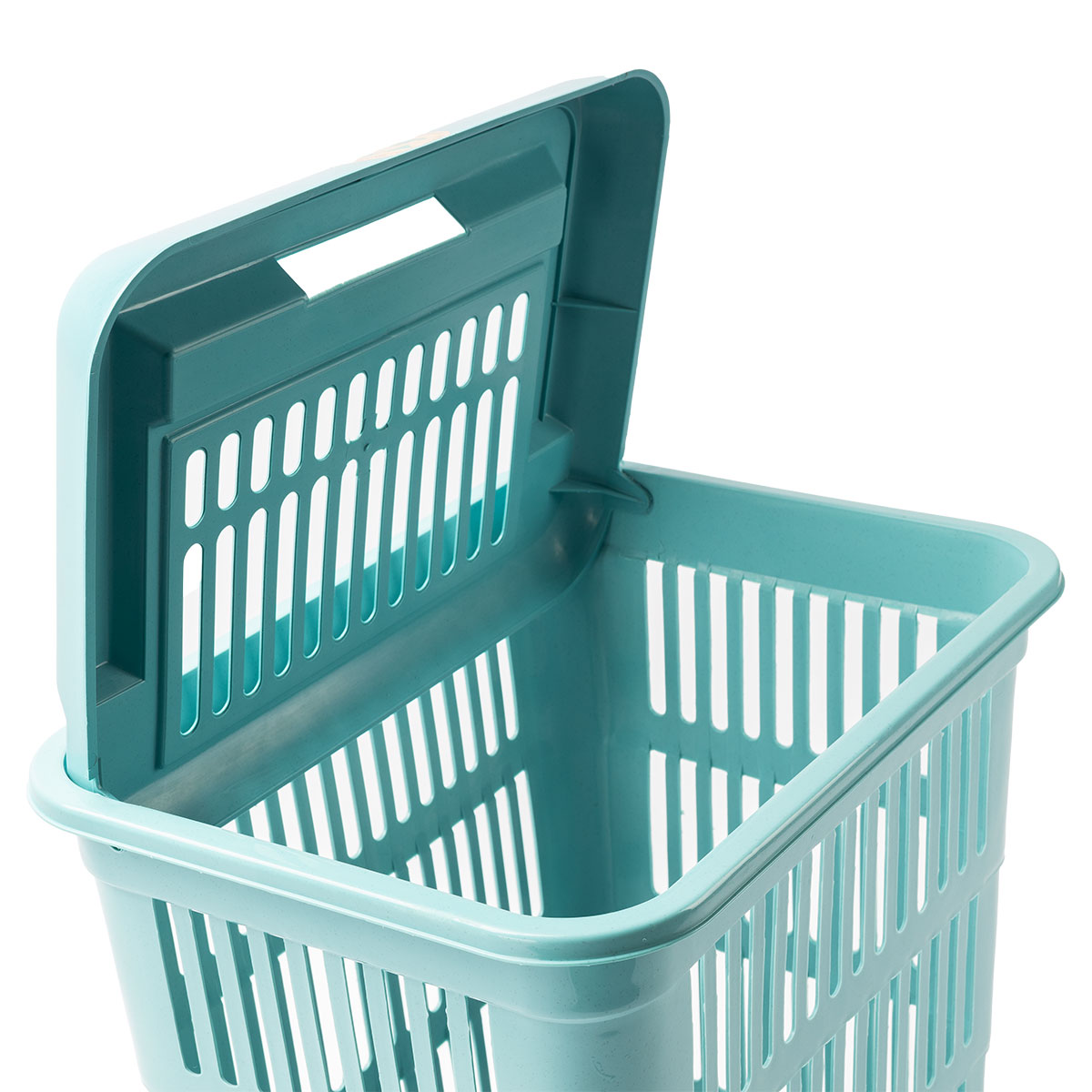 Cesto de roupa wc azul com tampa