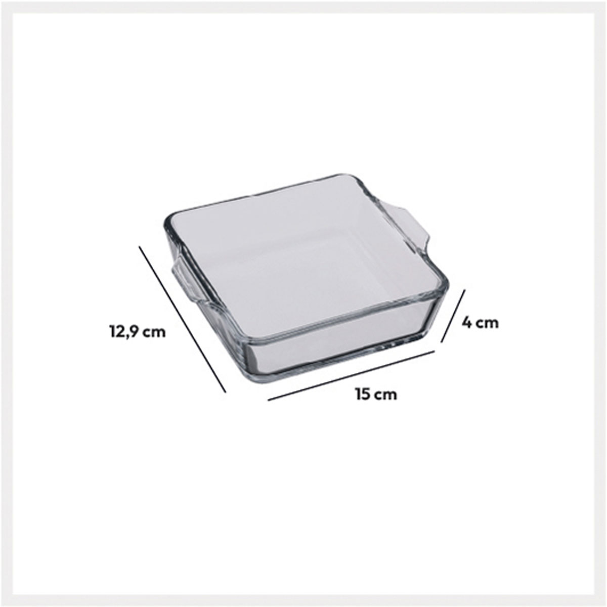 Mini assadeira quadrada em vidro 15cm