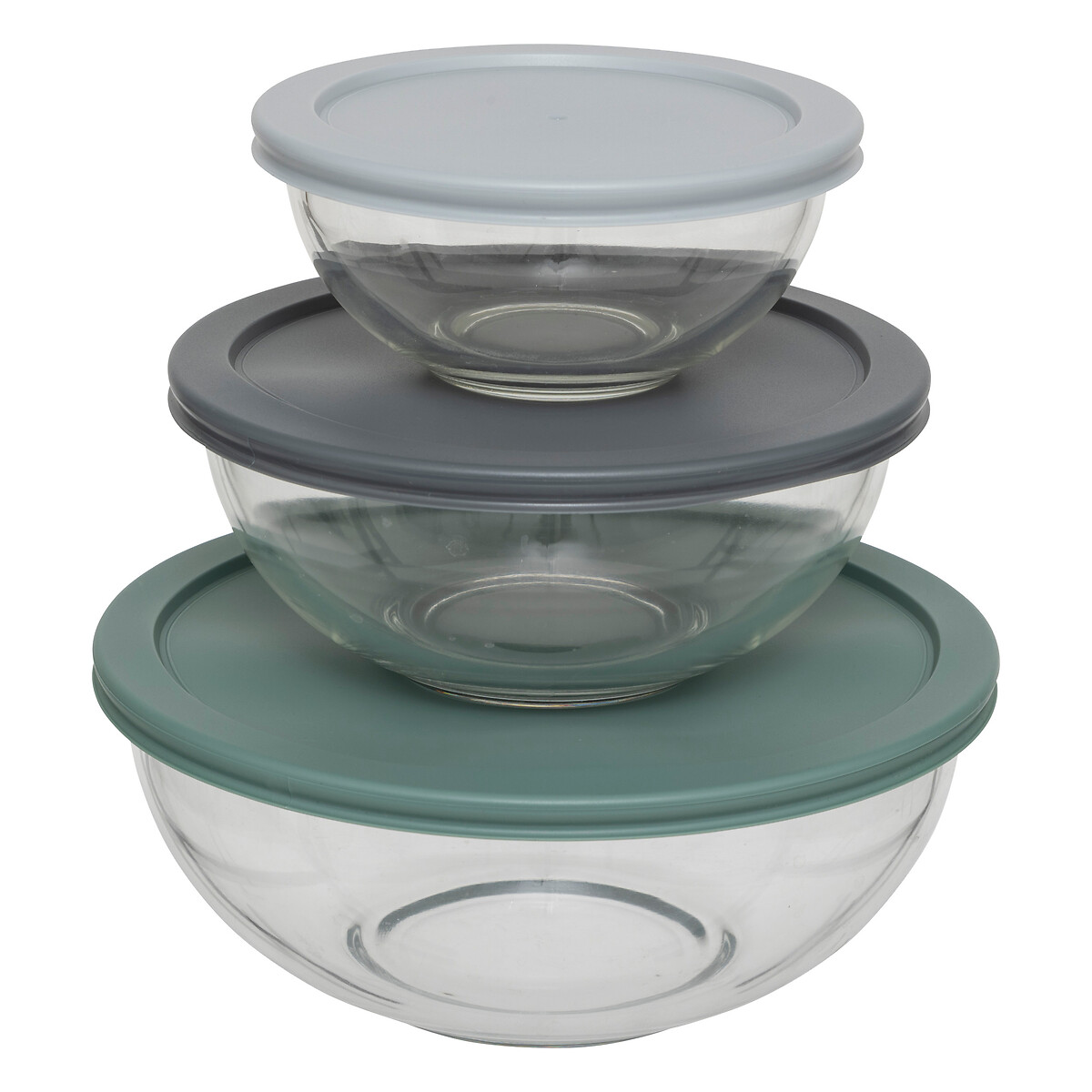 Conjunto de 3 caixas redondas em vidro