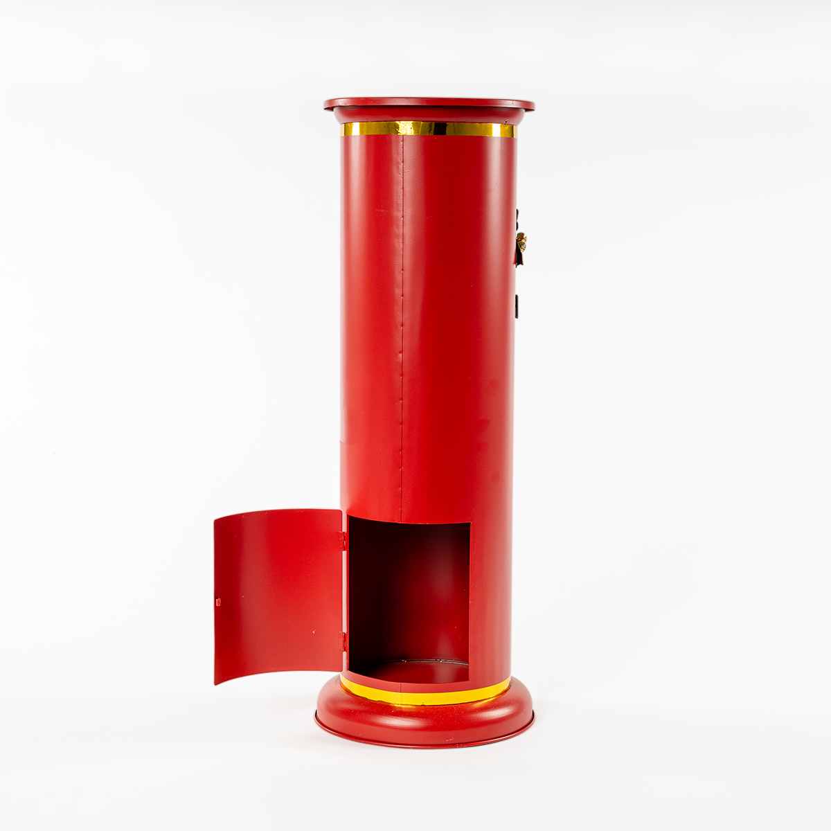 Caixa de correio decorativa vermelha em metal