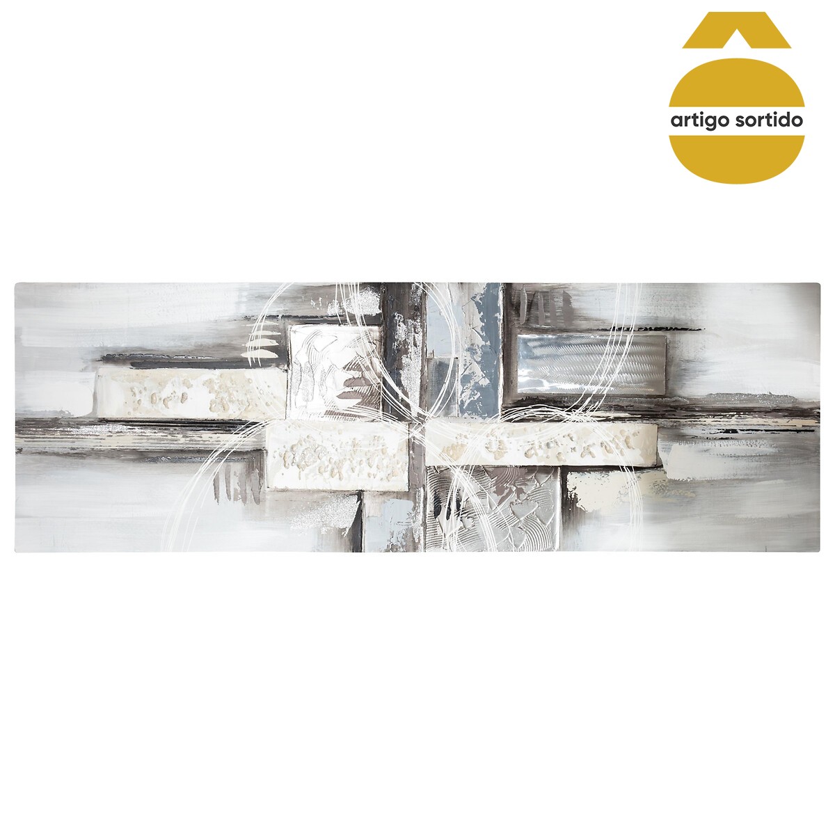 Quadro decorativo abstrato 50x3x150cm