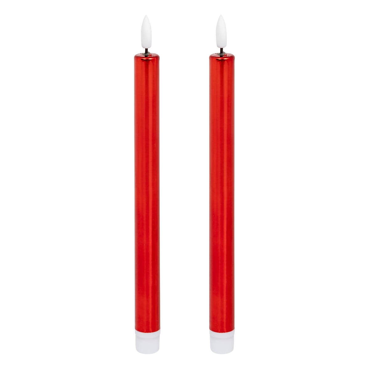 Conjunto de 2 velas led vermelhas 28cm