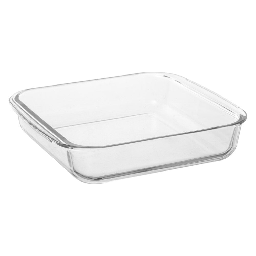 Prato quadrado para forno em vidro com tampa