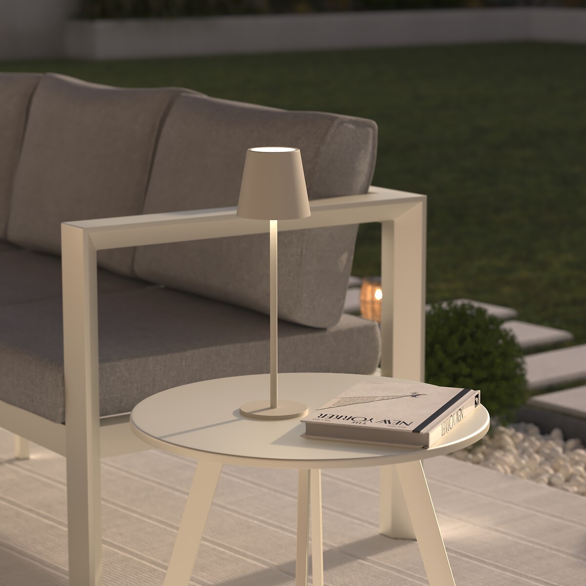 Candeeiro de mesa CODY marfim usb 36cm