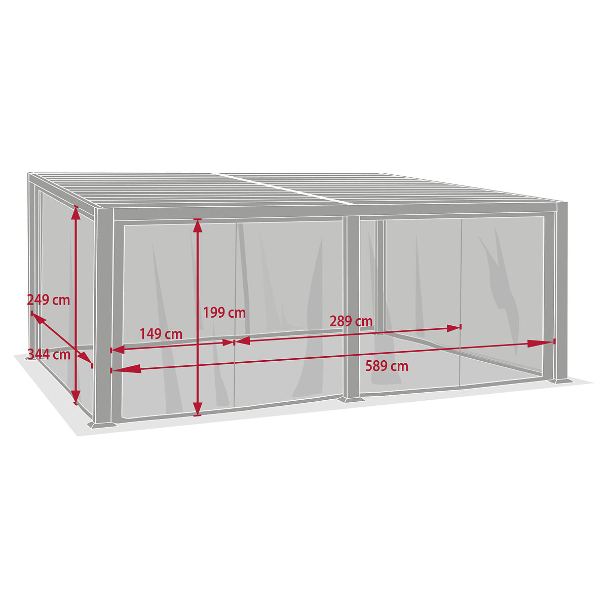 Conjunto de 6 cortinas para p&eacute;rgola &Aacute;VILA 3,5x6m