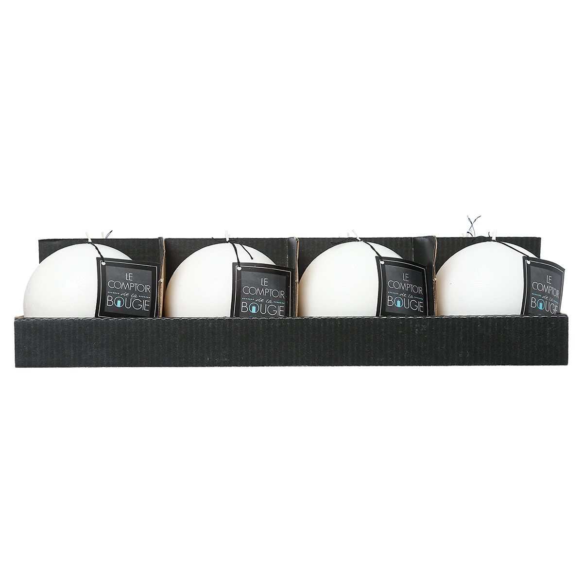 Vela bola r&uacute;stica branca 10cm