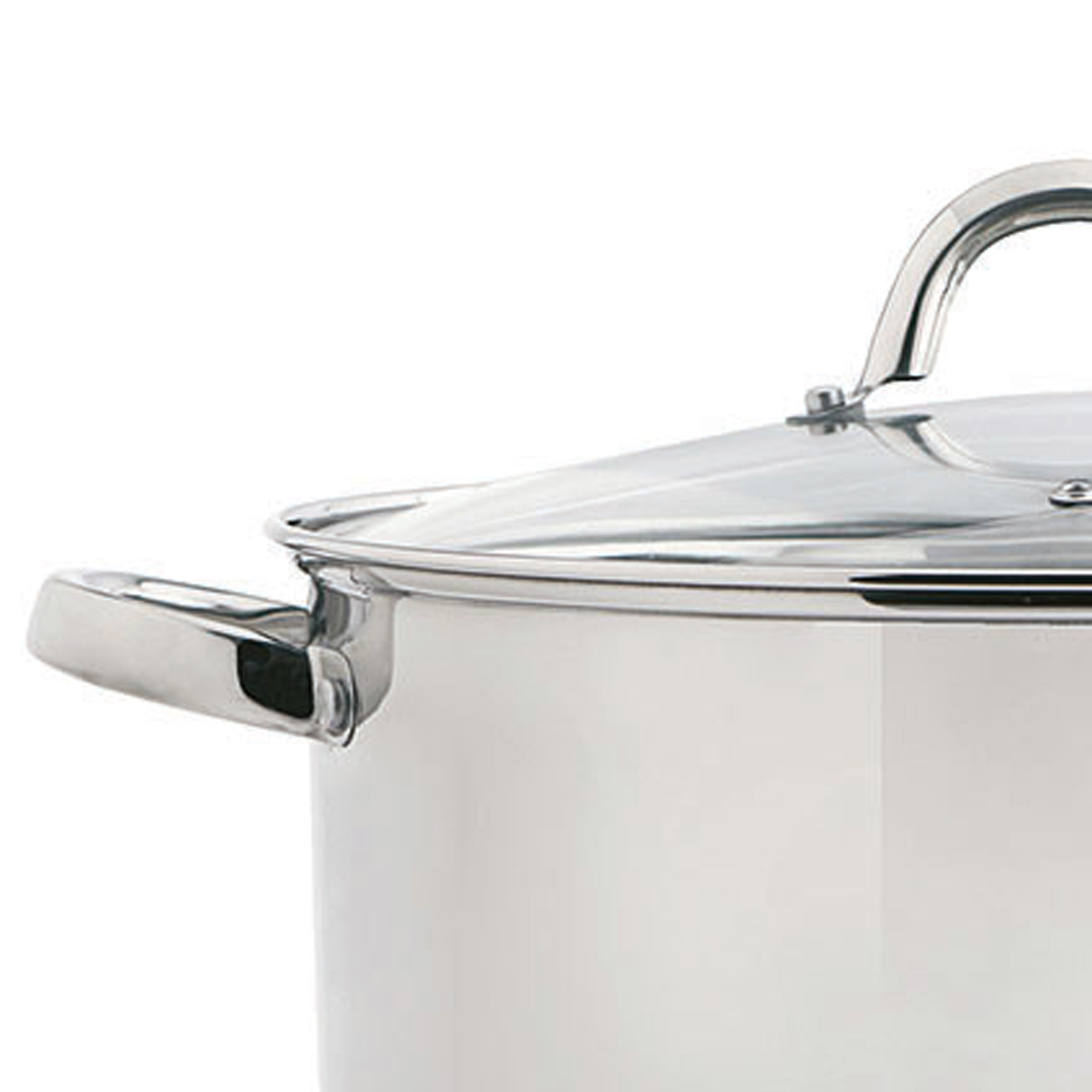 Caçarola em inox com tampa vidro 30cm