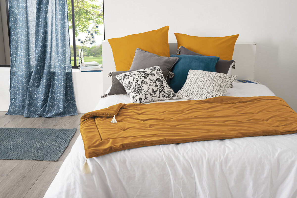 Edredão fundo de cama ocre veludo 80x180cm