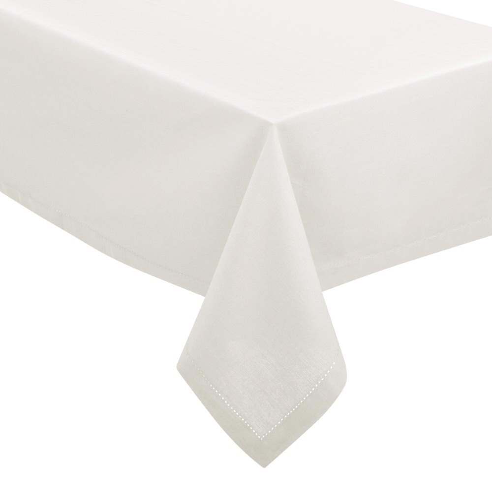 Toalha de mesa CHAMBRAY branca em algodão 140x240cm