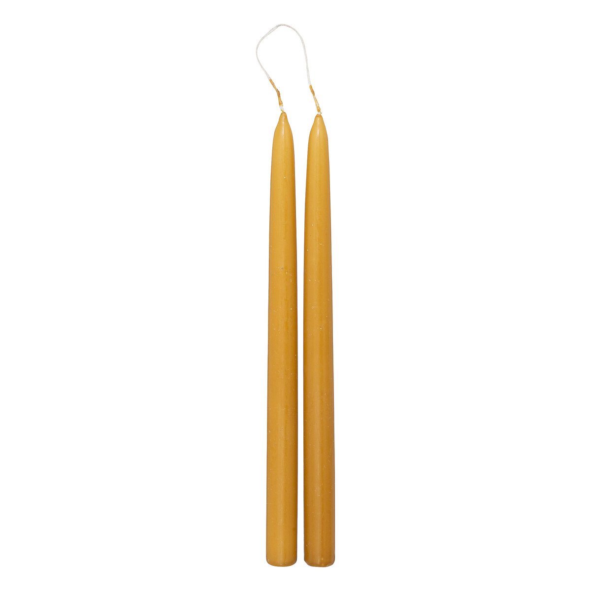 Conjunto de 2 velas de candelabro mostarda HUGO,  Conjunto de 2 velas de candelabro mostarda HUGO