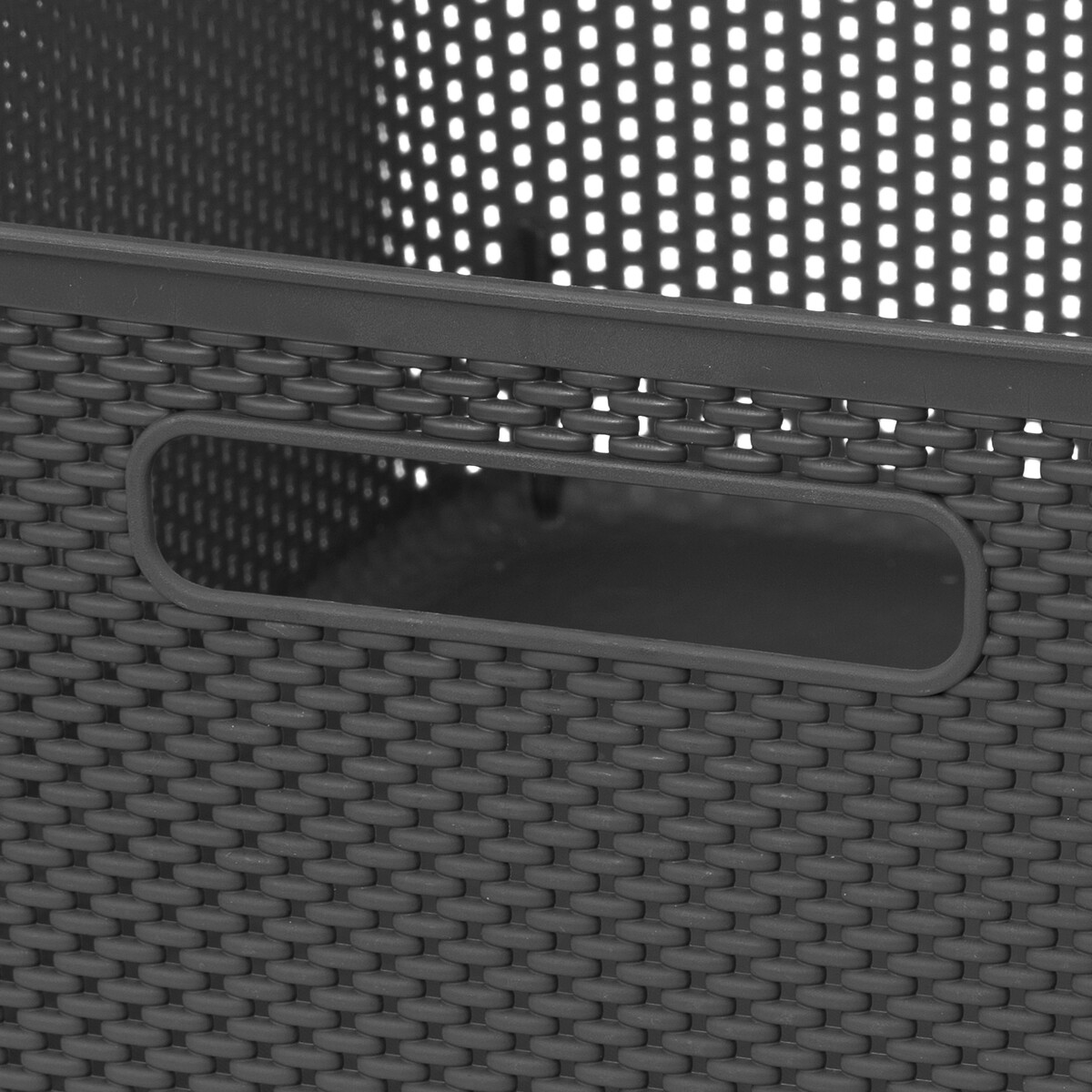 Cesto de arrumação crochet cinza antracite 11l