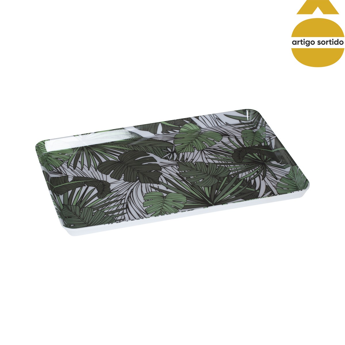 Tabuleiro de melamina decora&ccedil;&atilde;o folhas