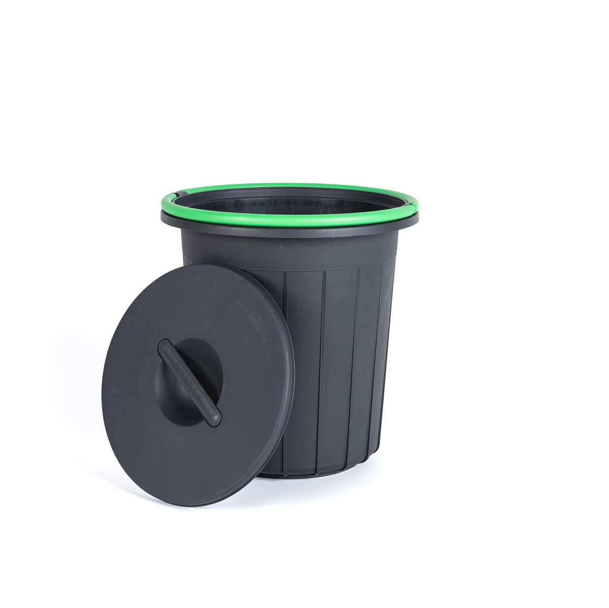 Ecoponto preto com pega verde 25l