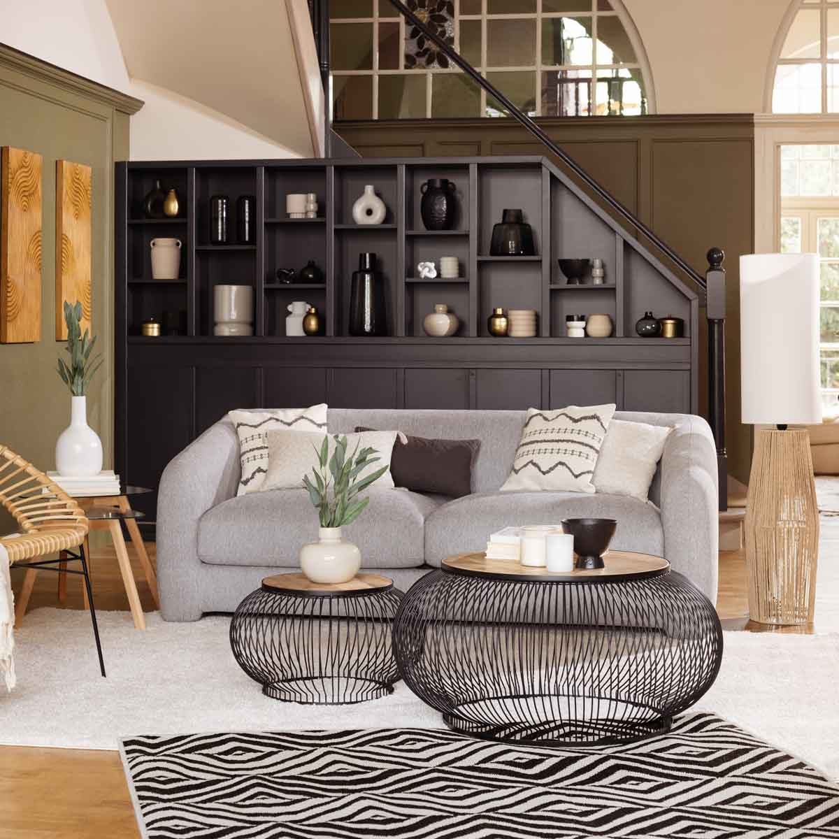 Conjunto de 2 mesas de centro GEN&Eacute;RIQUE pretas