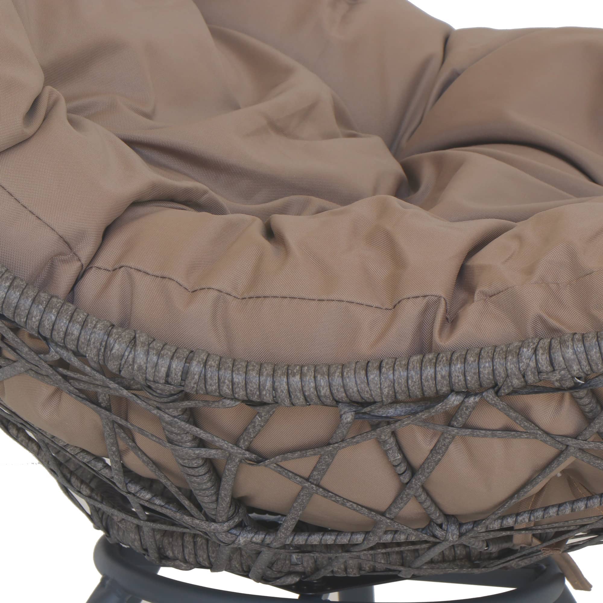 Cadeir o Papasan Com Almofada Taupe h ma h ma