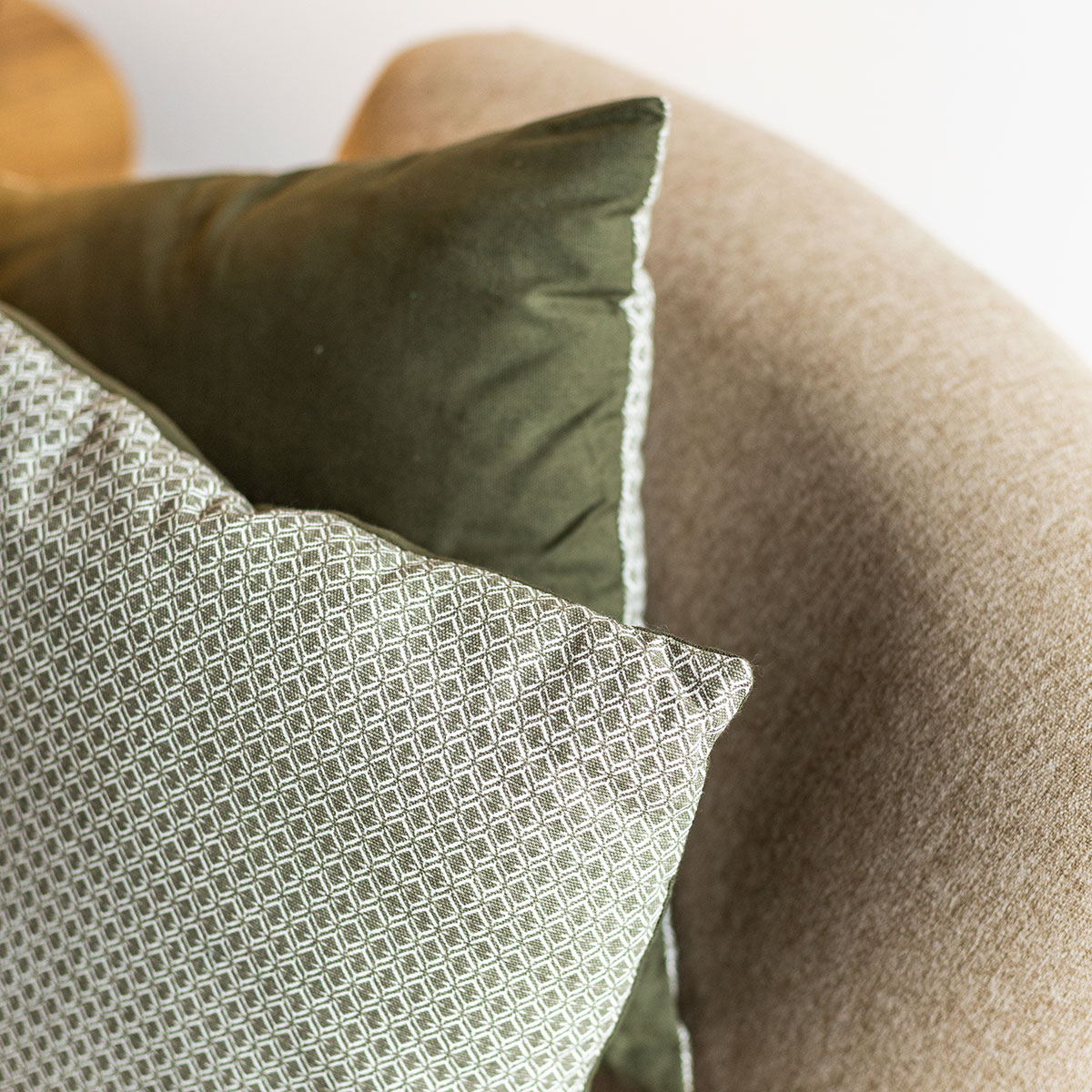 Almofada OTTO verde caqui 38x38cm,  Almofada OTTO verde caqui 38x38cm
