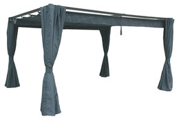 Cortinas p&eacute;rgola palmeira cinza ard&oacute;sia