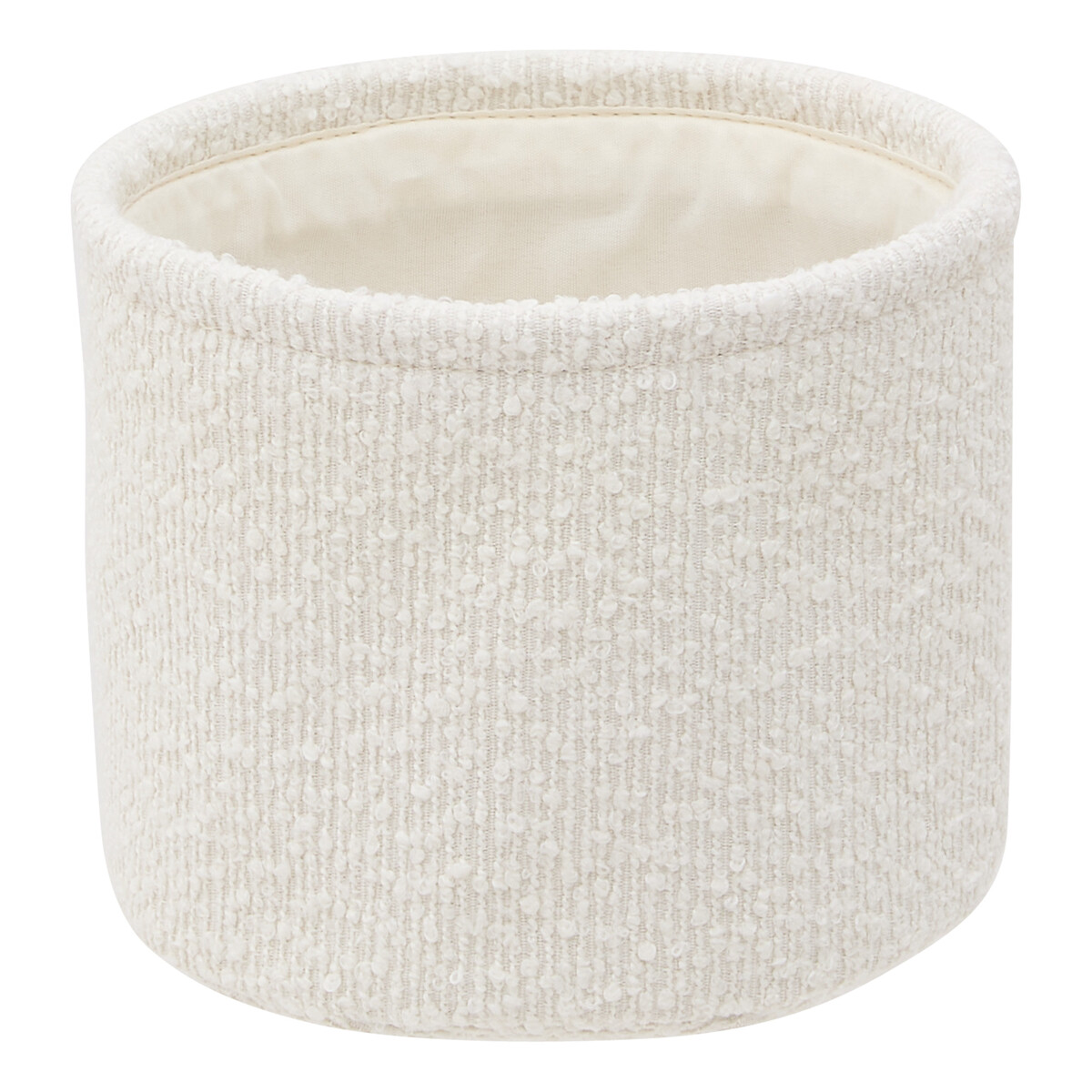 Conjunto de 3 cestos brancos em tecido boucl&eacute;