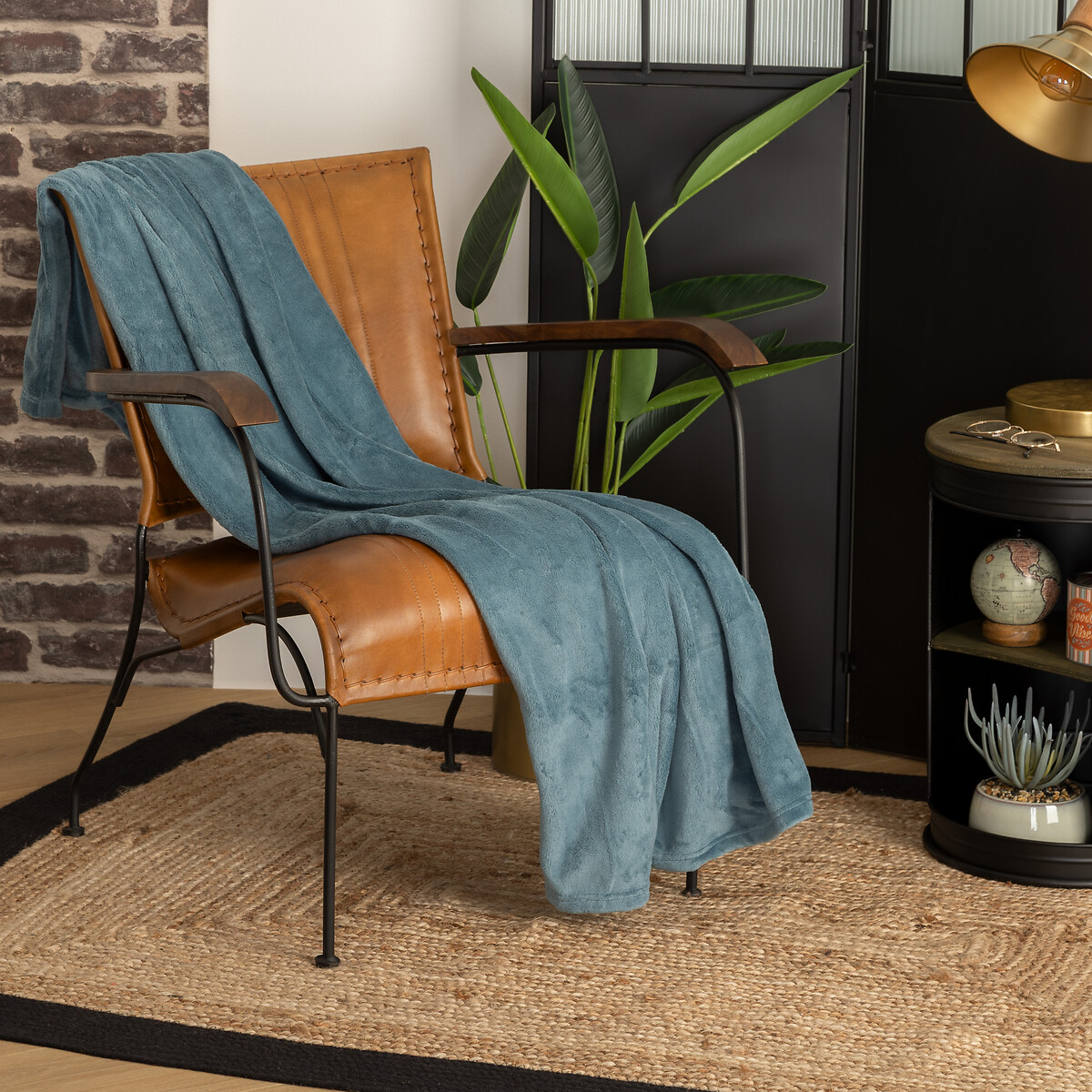 Manta microfibra azul petróleo 125x150cm