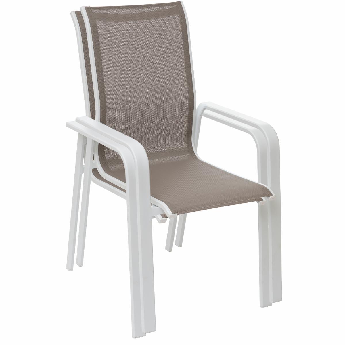 Cadeira com braços ESSIO noisette e branco