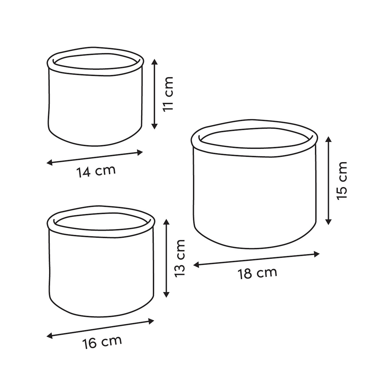 Conjunto de 3 cestos brancos em tecido boucl&eacute;