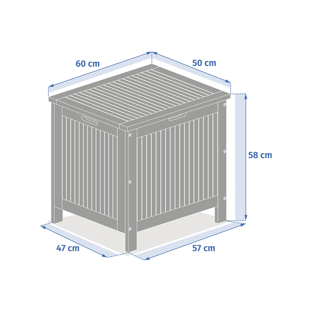 Ba&uacute; de arruma&ccedil;&atilde;o para exterior madeira ac&aacute;cia