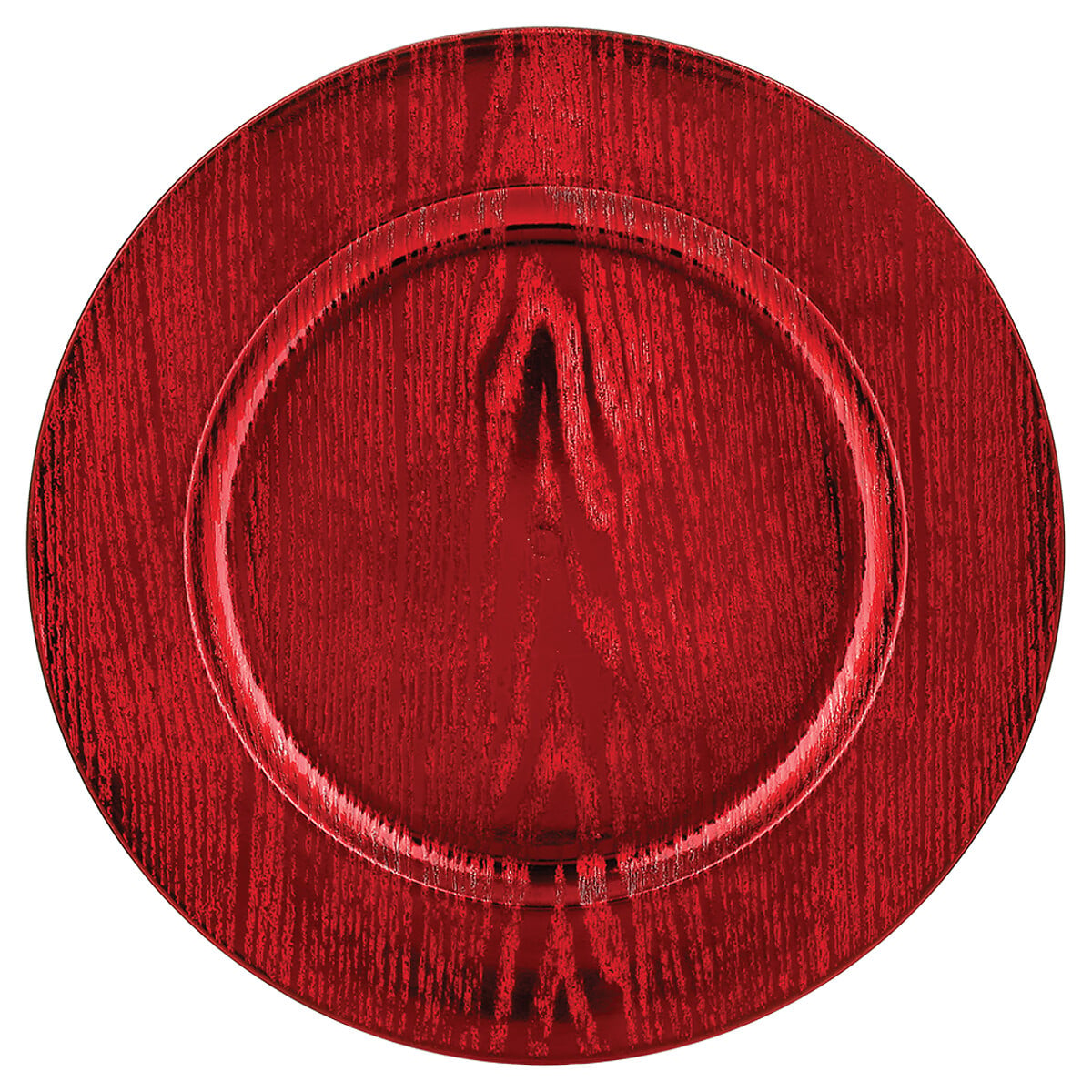 Prato marcador efeito madeira vermelho 33cm