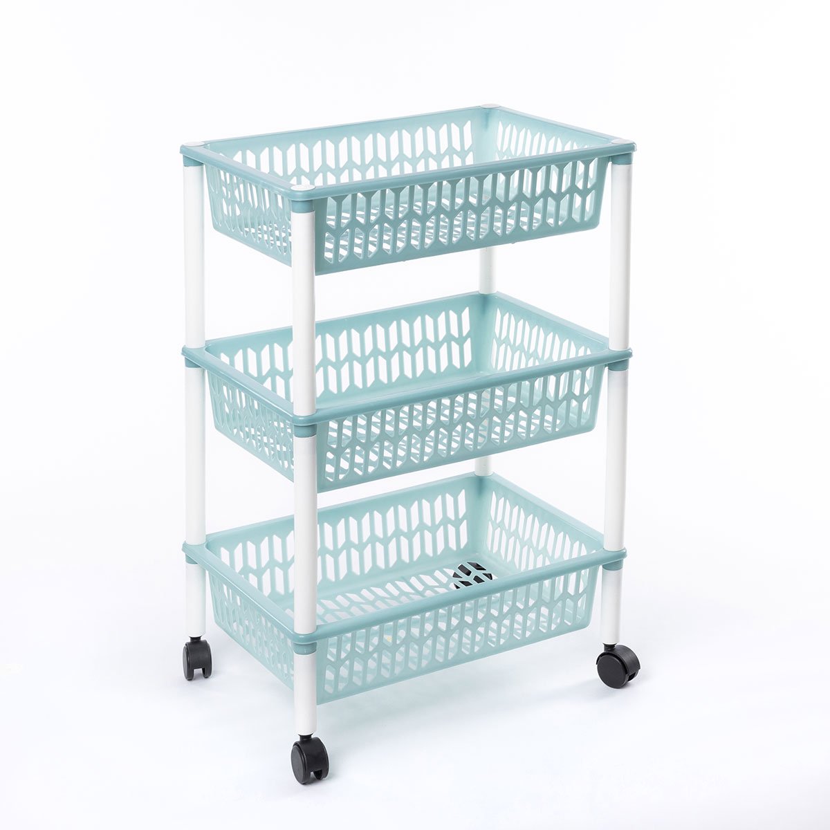 Carrinho de cozinha com 3 cestos azul