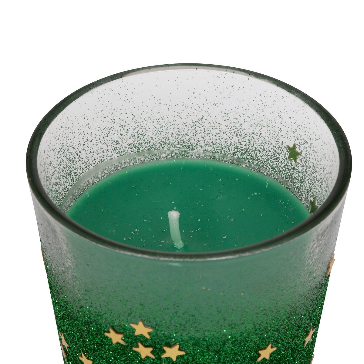 Vela com castiçal verde 8cm