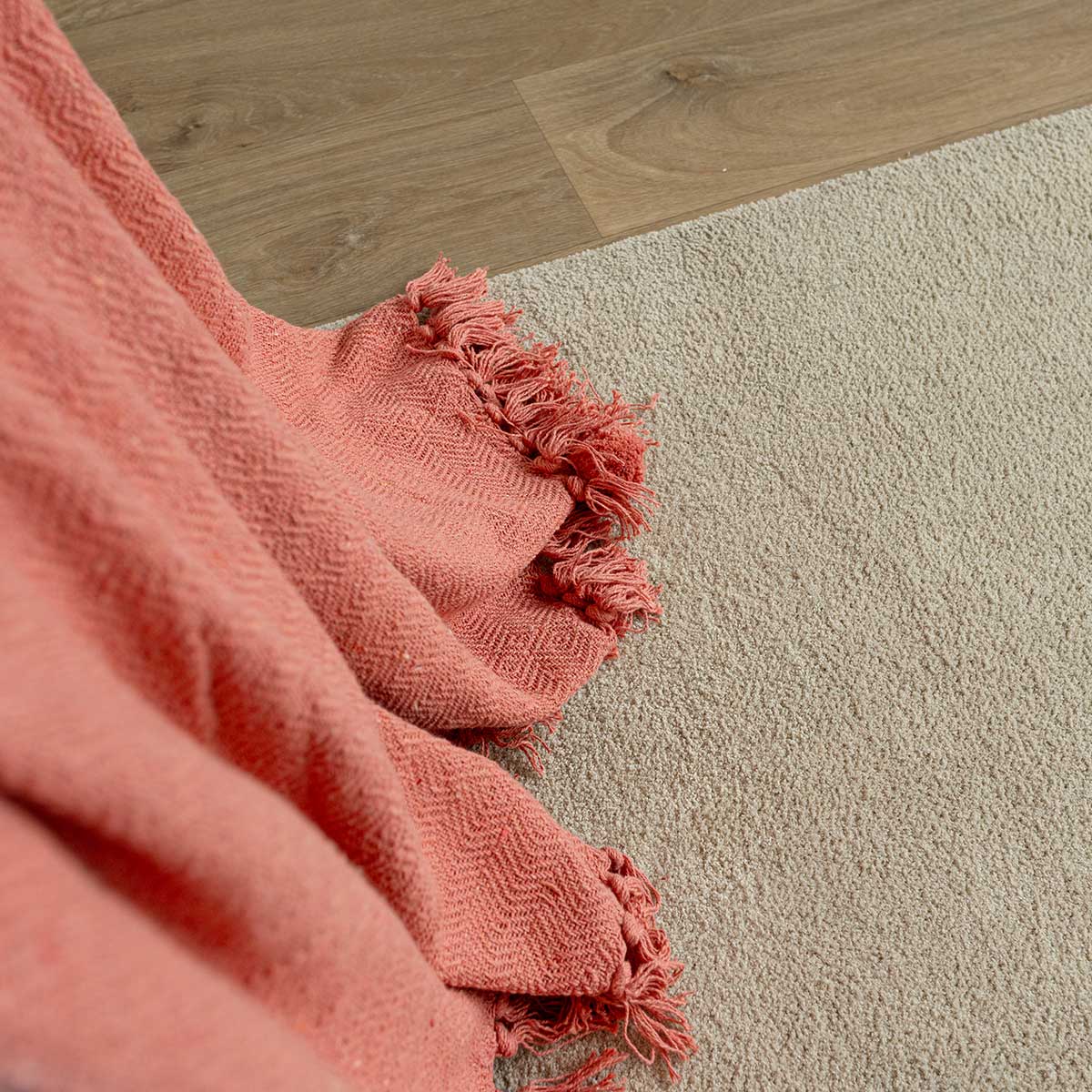 Manta CAPRI rosa com franja 180x220cm