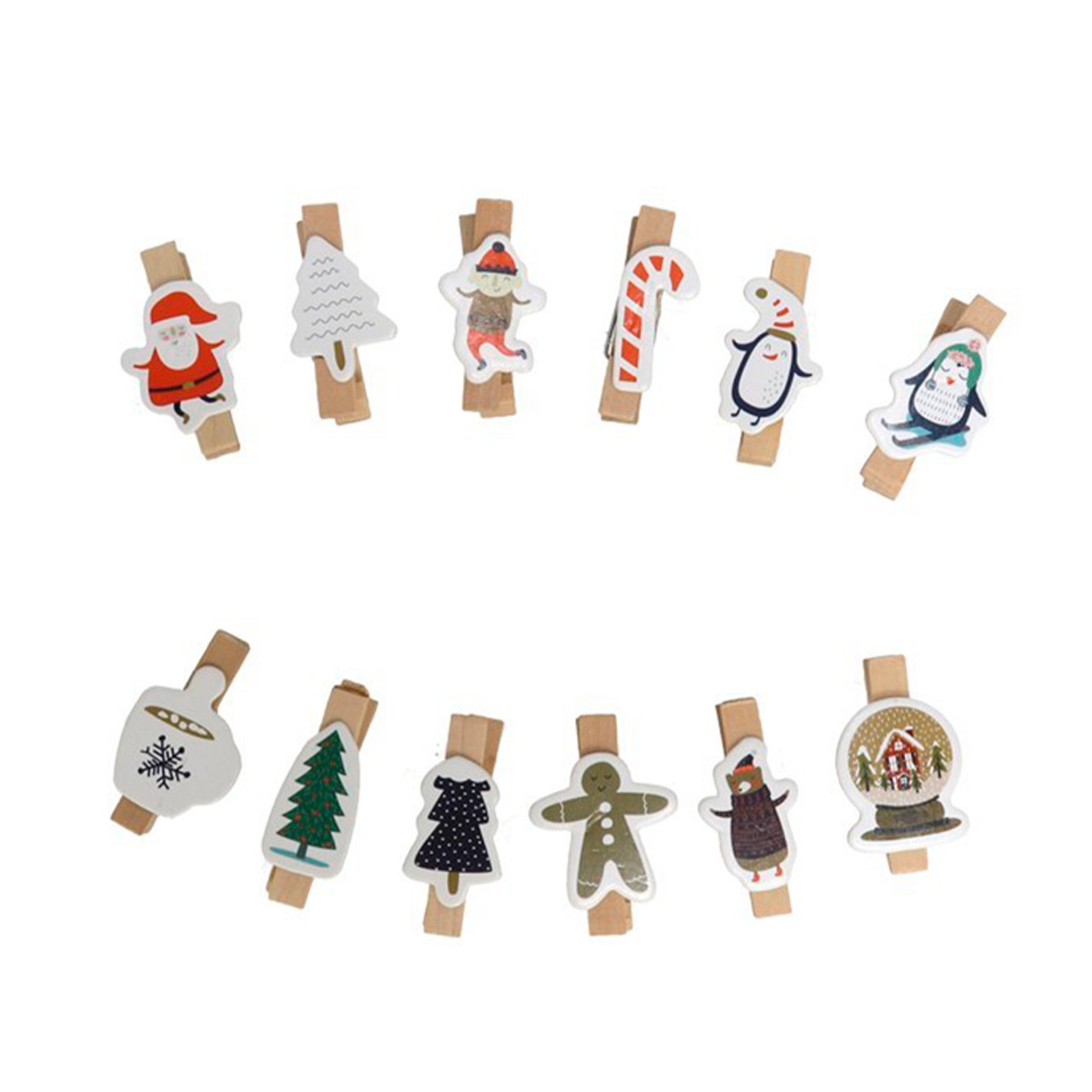 Conjunto 12 molas com figuras e corda 200cm