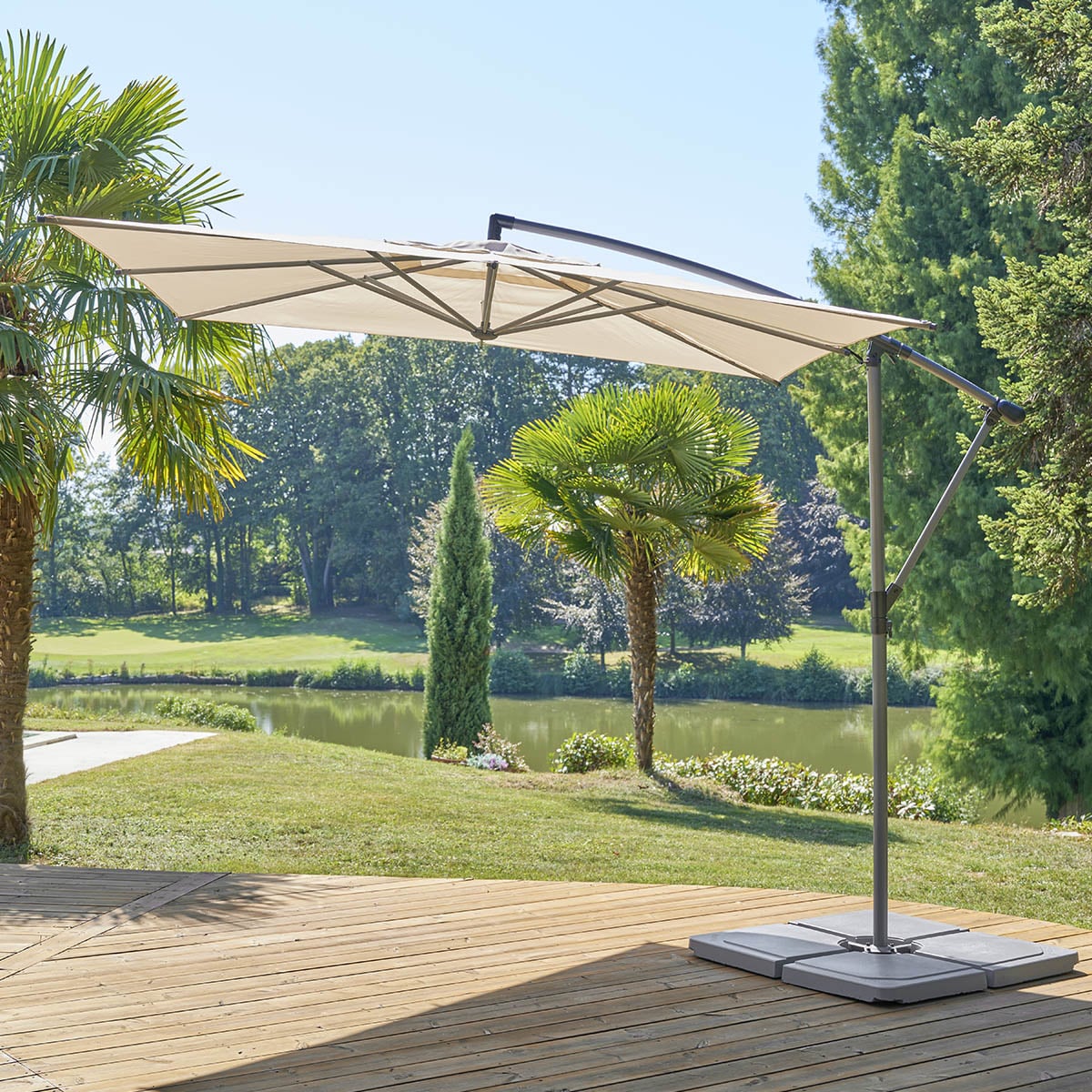 Guarda-sol MANOA descentrado bege ble 2,5x2,5m