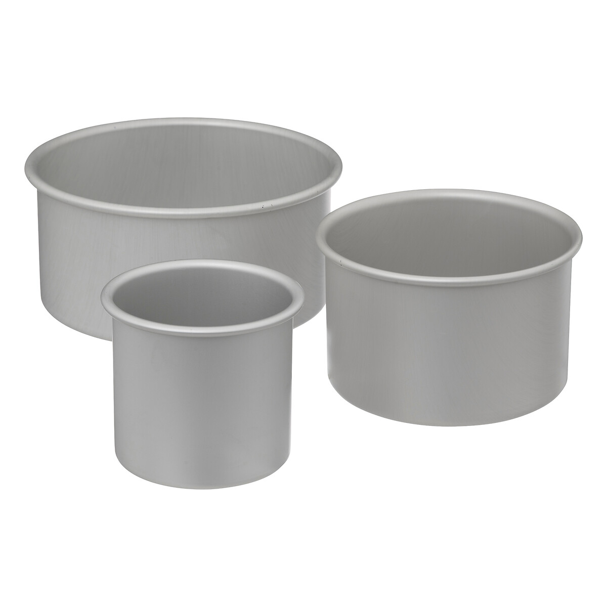 Conjunto de 3 formas borda alta em alum&iacute;nio