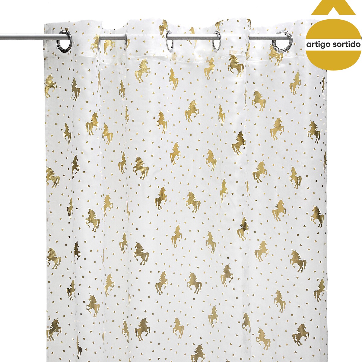 Cortina unicórnio 140x250cm,  Cortina unicórnio 140x250cm