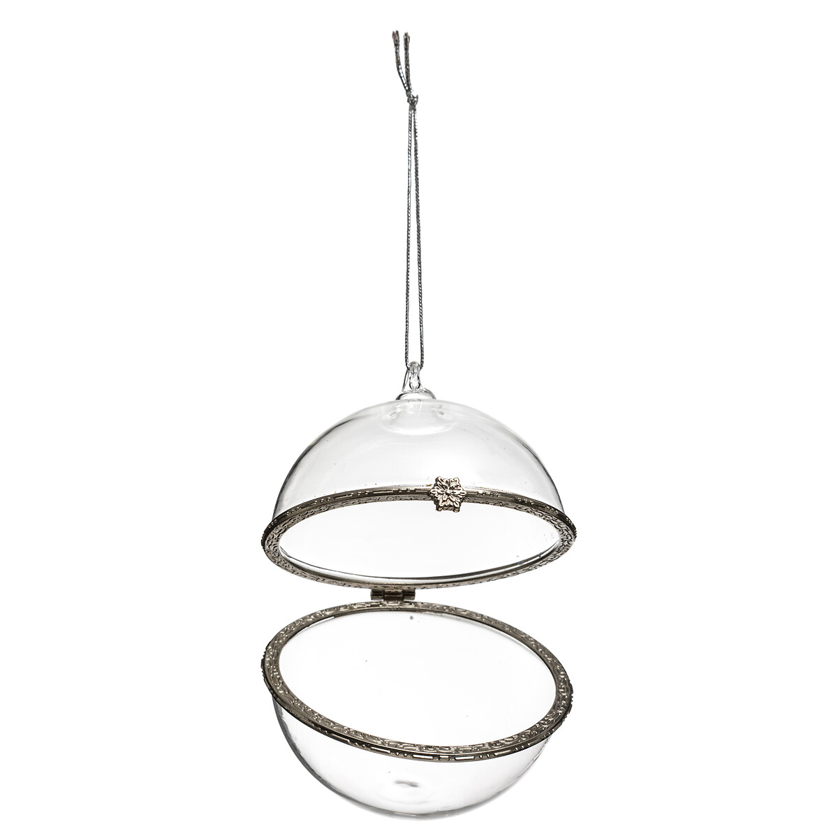 Bola decorativa em vidro com abertura