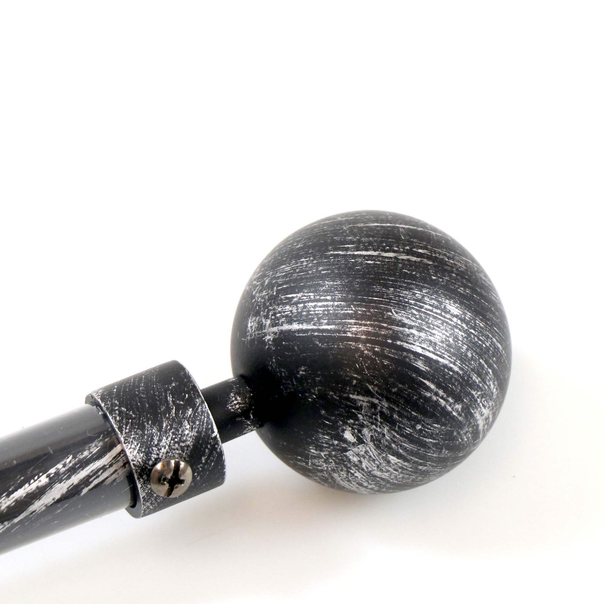 Kit var&atilde;o extens&iacute;vel preto e prateado 120-210cm d19cm